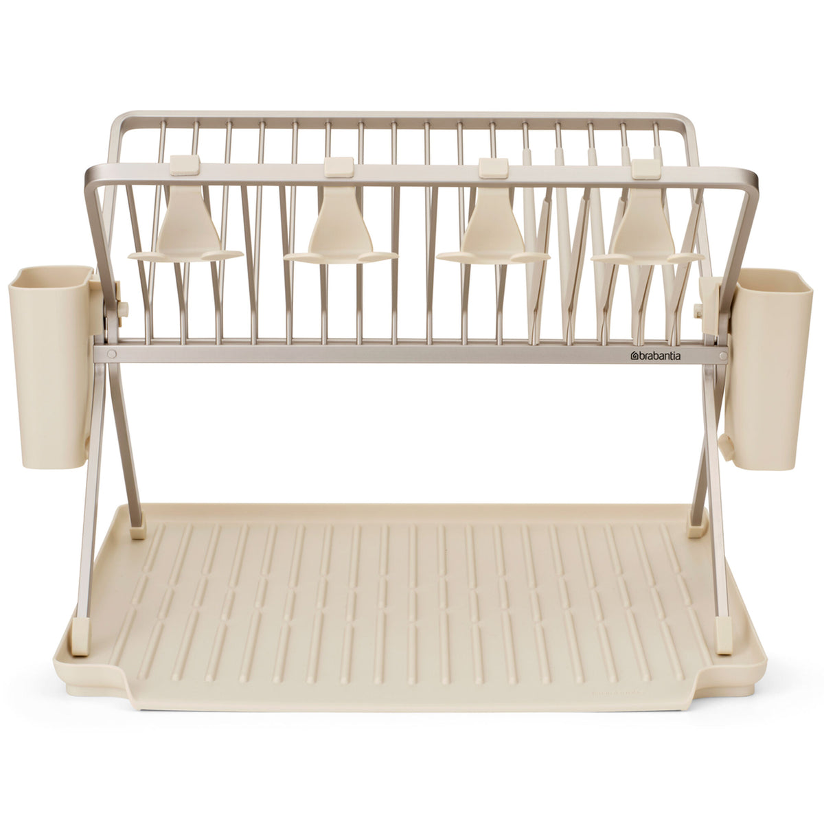 Stort sammenklappeligt Brabantia Sinkside opvaskestativ i soft beige