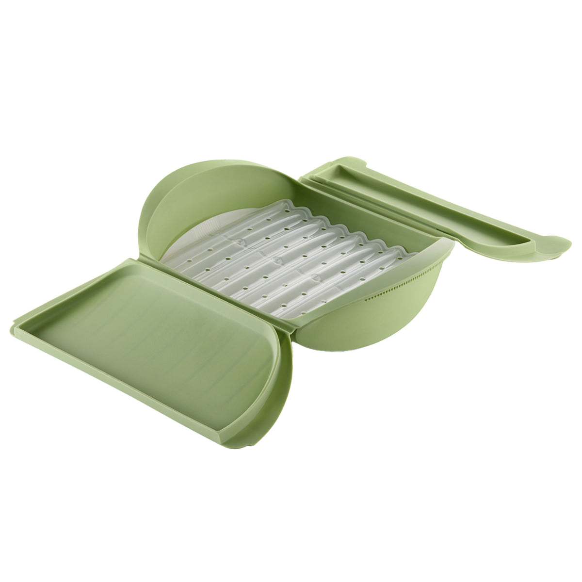 Grøn dampkoger med bakke fra Lékué til 3–4 portioner