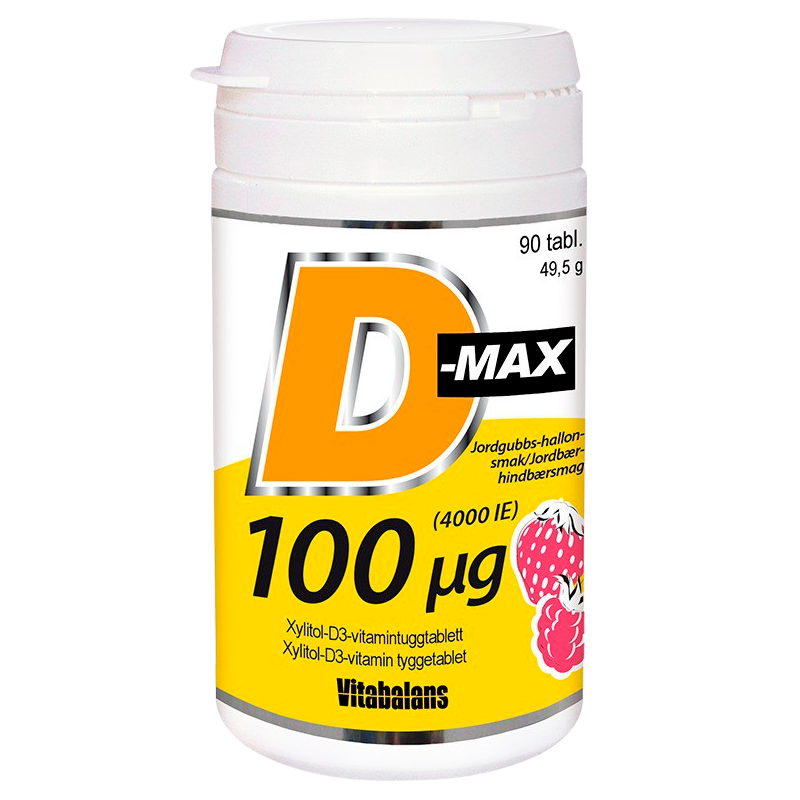 Vitabalans D-Max 100 µg D-vitamin tyggetabletter, 90 stk.