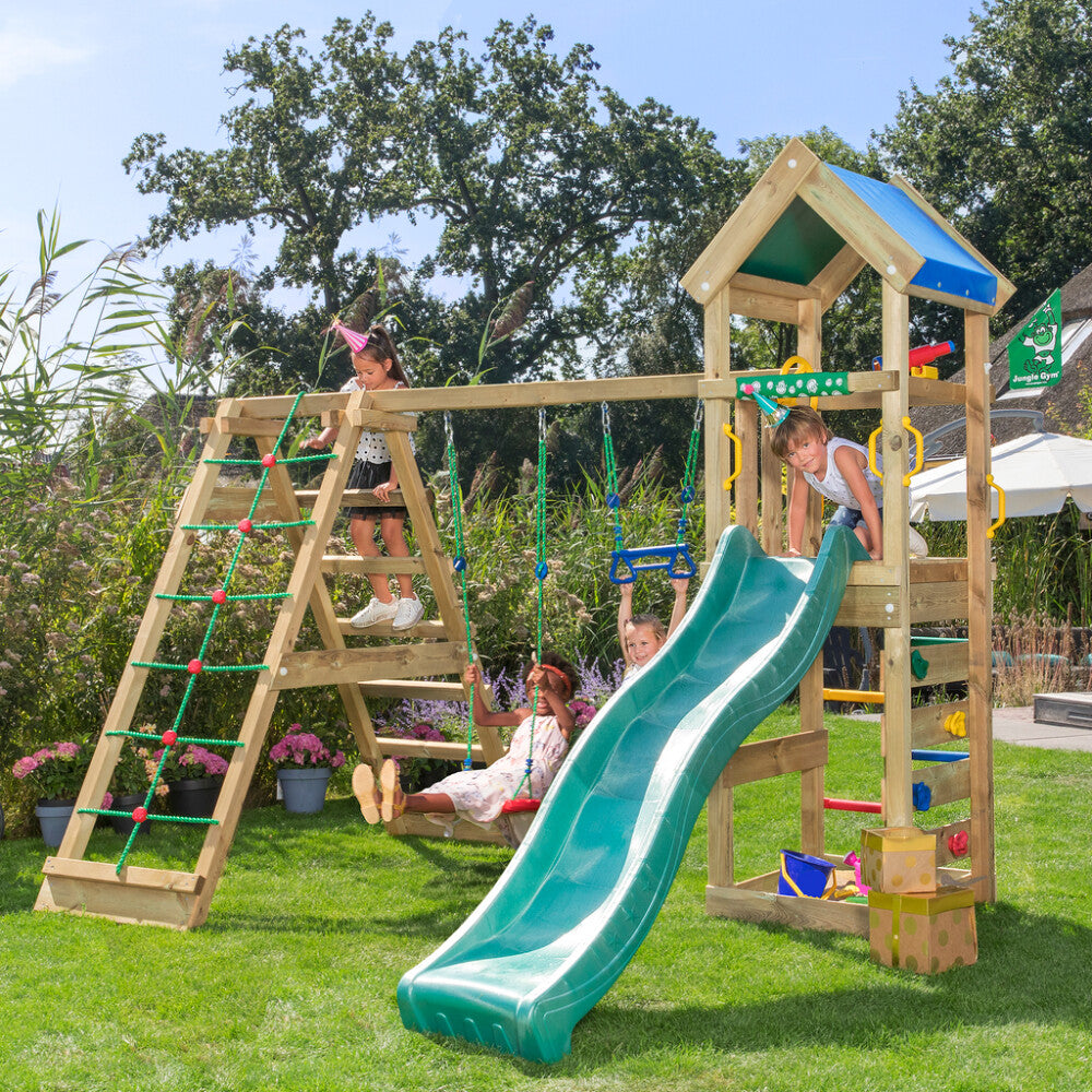 Se Jungle Gym - Legetårn Jungle Gym Patio m/2-Climb Module 200 og grøn rutsjebane ❤ Kæmpe udvalg i Jungle Gym - Køb online på udsalg og tilbud lige nu ❤ Meget billig fragt og hurtig levering - Varenummer: Bolig&Haven-50309923766602 og barcode / Ean: 5705858709796 på lager - Udsalg på Store besparelser – op til 77% - Store besparelser på over 2.281 brands