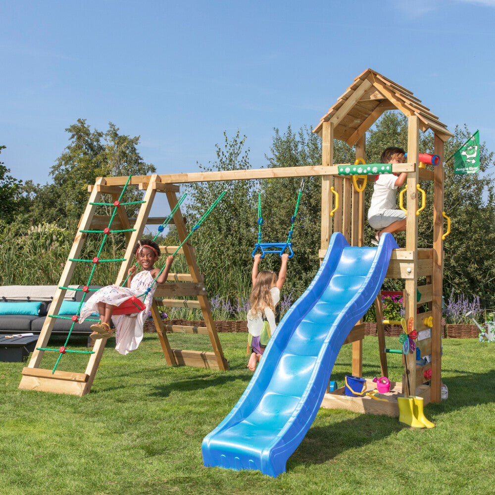 Se Jungle Gym - Legetårn Jungle Gym Cocoon m/2-Climb Module 200 og blå rutsjebane ❤ Kæmpe udvalg i Jungle Gym - Køb online på udsalg og tilbud lige nu ❤ Billig fragt og hurtig levering - Varenummer: Bolig&Haven-50309923799370 og barcode / Ean: 5705858710112 på lager - Udsalg på Spar stort – op til 53% - Eksklusivt udsalg på over 2.739 brands