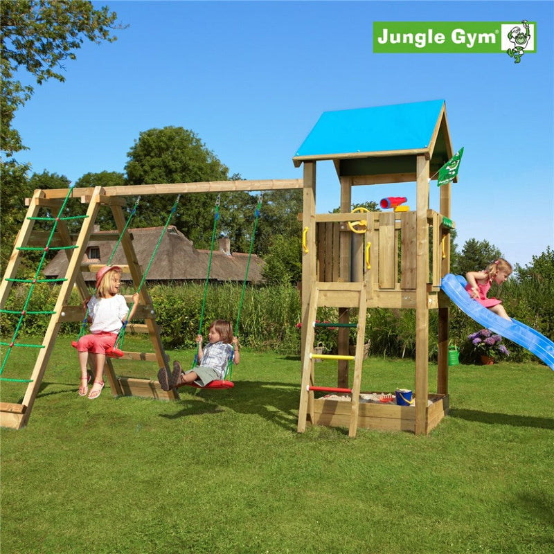Se Jungle Gym - Legetårn Jungle Gym Castle 2.1 m/2-Climb Module 220 ekskl. rutschebane ✔ Kæmpe udvalg i  Jungle Gym - Køb online på udsalg og tilbud lige nu ✔ Hurtig levering: 1 - 2 Hverdage samt billig fragt - Varenummer: BGH-50309915312458 og barcode / Ean: 5705858715049 på lager - Udsalg på Best selling products Spar op til 67% - Over 1324 kendte brands på udsalg