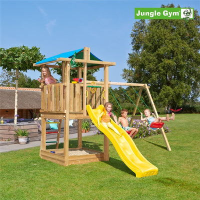Se Jungle Gym - Legetårn Jungle Gym Hut 2.1 m/2-Swing Module 220 ekskl. rutschebane ✔ Kæmpe udvalg i  Jungle Gym - Køb online på udsalg og tilbud lige nu ✔ Hurtig levering: 1 - 2 Hverdage samt billig fragt - Varenummer: BGH-50309917704522 og barcode / Ean: 5705858715162 på lager - Udsalg på Best selling products Spar op til 65% - Over 1324 kendte brands på udsalg