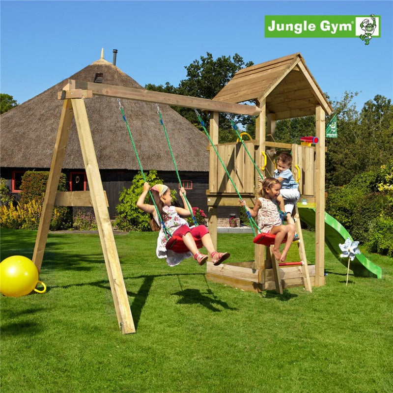 Se Jungle Gym - Legetårn Jungle Gym Club 2.1 m/2-Swing Module 220 ekskl. rutschebane ✔ Kæmpe udvalg i  Jungle Gym - Køb online på udsalg og tilbud lige nu ✔ Hurtig levering: 1 - 2 Hverdage samt billig fragt - Varenummer: BGH-50309915869514 og barcode / Ean: 5705858715353 på lager - Udsalg på Best selling products Spar op til 61% - Over 1324 kendte brands på udsalg