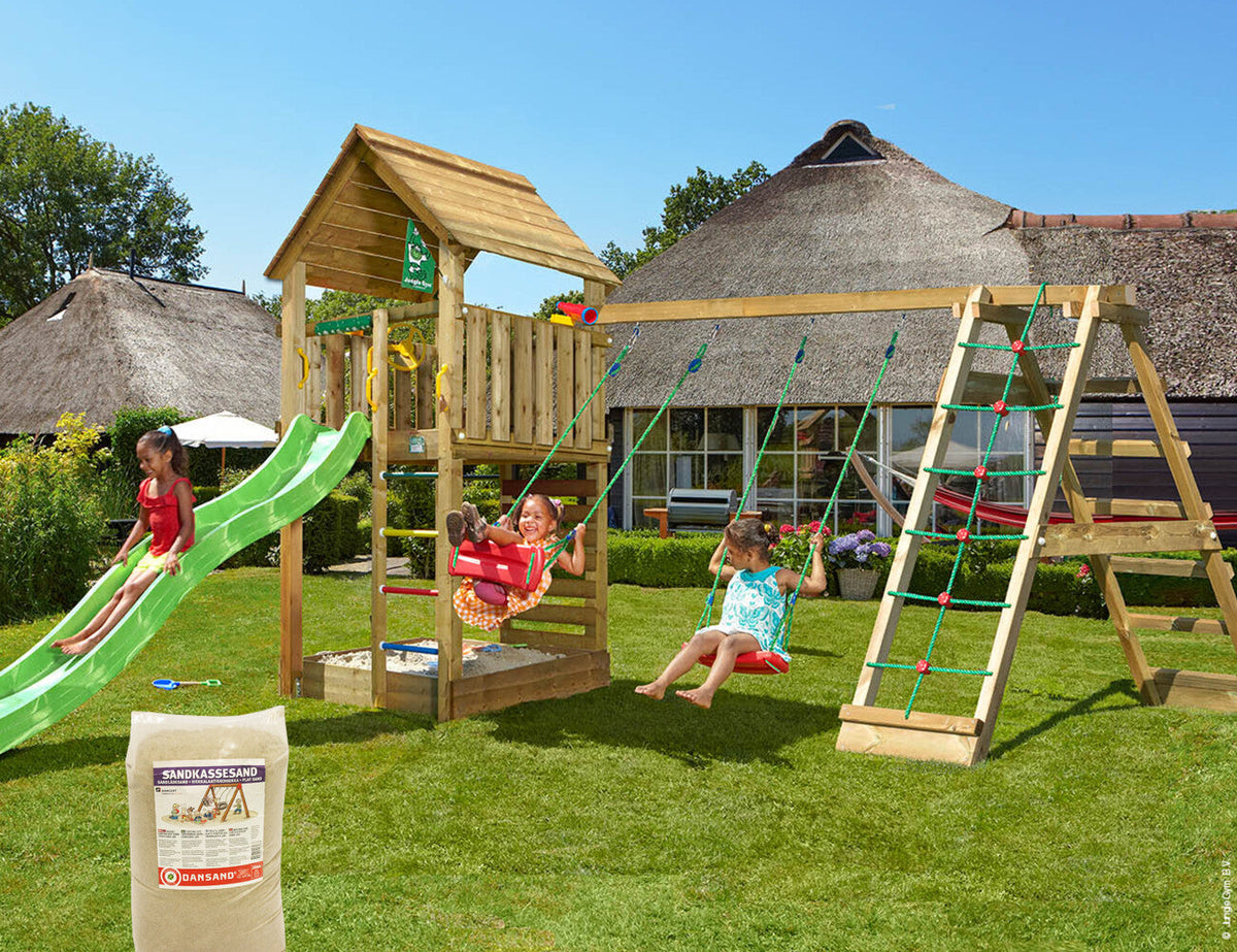 Se Jungle Gym - Legetårn Jungle Gym Cabin 2.1 w/2-Climb Module 220, grøn rutsjebane og 120 kg sand ❤ Kæmpe udvalg i Jungle Gym - Køb online på udsalg og tilbud lige nu ❤ Super billig fragt og lynhurtig levering - Varenummer: Bolig&Haven-50309919736138 og barcode / Ean: 5705858722177 på lager - Udsalg på Op til 57% rabat - Over 1.329 brands på online udsalg