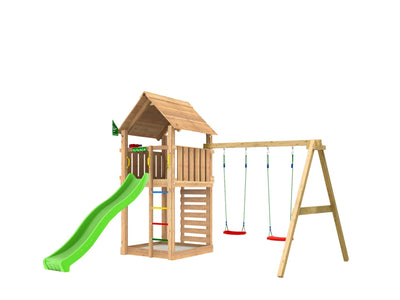 Se Jungle Gym - Legetårn Jungle Gym Cabin 2.1 m/2-Swing Module 220 og grøn rutsjebane ✔ Kæmpe udvalg i  Jungle Gym - Køb online på udsalg og tilbud lige nu ✔ Hurtig levering: 1 - 2 Hverdage samt billig fragt - Varenummer: BGH-50309919768906 og barcode / Ean: 5705858722207 på lager - Udsalg på Best selling products Spar op til 63% - Over 1324 kendte brands på udsalg