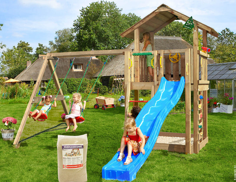 Se Jungle Gym - Legetårn Jungle Gym Cht 2.1 alem/2-Swing Module 220, blå rutschebane og 120 kg sand ✔ Kæmpe udvalg i  Jungle Gym - Køb online på udsalg og tilbud lige nu ✔ Hurtig levering: 1 - 2 Hverdage samt billig fragt - Varenummer: BGH-50309921046858 og barcode / Ean: 5705858721910 på lager - Udsalg på Best selling products Spar op til 63% - Over 1324 kendte brands på udsalg