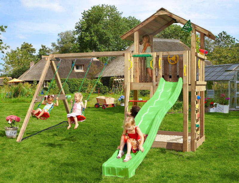 Se Jungle Gym - Legetårn Jungle Gym Chalet 2.1 m/2-Swing Module 220 og grøn rutschebane ✔ Kæmpe udvalg i  Jungle Gym - Køb online på udsalg og tilbud lige nu ✔ Hurtig levering: 1 - 2 Hverdage samt billig fragt - Varenummer: BGH-50309921014090 og barcode / Ean: 5705858721903 på lager - Udsalg på Best selling products Spar op til 64% - Over 1324 kendte brands på udsalg