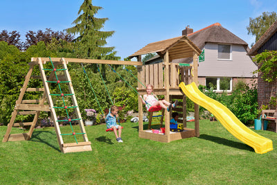 Se Jungle Gym - Legetårn Jungle Gym Cottage 2.1 m/2-Climb Modul 220 og gul rutschebane ✔ Kæmpe udvalg i  Jungle Gym - Køb online på udsalg og tilbud lige nu ✔ Hurtig levering: 1 - 2 Hverdage samt billig fragt - Varenummer: BGH-50309917770058 og barcode / Ean: 5705858722078 på lager - Udsalg på Best selling products Spar op til 63% - Over 1324 kendte brands på udsalg
