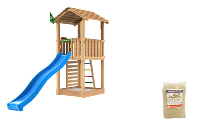 Se Jungle Gym - Legetårn Jungle Gym Cottage 2.1 m/blå rutschebane og 120 kg sand ✔ Kæmpe udvalg i  Jungle Gym - Køb online på udsalg og tilbud lige nu ✔ Hurtig levering: 1 - 2 Hverdage samt billig fragt - Varenummer: BGH-50309917933898 og barcode / Ean: 5705858722108 på lager - Udsalg på Best selling products Spar op til 59% - Over 1324 kendte brands på udsalg