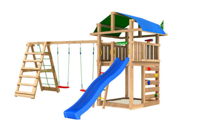 Se Jungle Gym - Legetårn Jungle Gym Fort 2.1 inkl. Climb Module og blå rutschebane ✔ Kæmpe udvalg i  Jungle Gym - Køb online på udsalg og tilbud lige nu ✔ Hurtig levering: 1 - 2 Hverdage samt billig fragt - Varenummer: BGH-50309921309002 og barcode / Ean: 5705858723112 på lager - Udsalg på Best selling products Spar op til 56% - Over 1324 kendte brands på udsalg