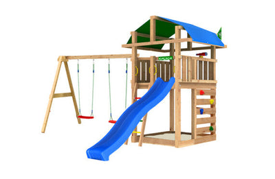 Se Jungle Gym - Legetårn Jungle Gym Fort 2.1 inkl. Swing Module og blå rutschebane ✔ Kæmpe udvalg i  Jungle Gym - Køb online på udsalg og tilbud lige nu ✔ Hurtig levering: 1 - 2 Hverdage samt billig fragt - Varenummer: BGH-50309921341770 og barcode / Ean: 5705858723129 på lager - Udsalg på Best selling products Spar op til 55% - Over 1324 kendte brands på udsalg