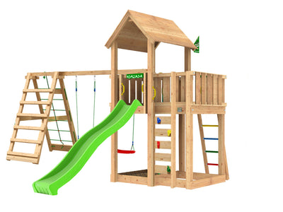 Se Jungle Gym - Legetårn Jungle Gym Mansion 2.1 m/2-Climb Module 220, grøn rutsjebane og 120 kg sand ✔ Kæmpe udvalg i  Jungle Gym - Køb online på udsalg og tilbud lige nu ✔ Hurtig levering: 1 - 2 Hverdage samt billig fragt - Varenummer: BGH-50309921702218 og barcode / Ean: 5705858722801 på lager - Udsalg på Best selling products Spar op til 65% - Over 1324 kendte brands på udsalg