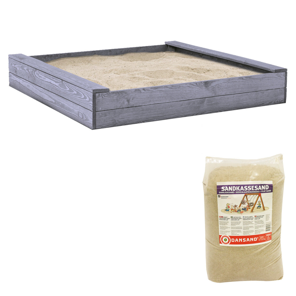 Se Nordic Play - Sandkasse Slim 120x120 cm Grå inkl. 200 kg Sand ❤ Kæmpe udvalg i Nordic Play Active - Køb online på udsalg og tilbud lige nu ❤ Billig fragt og hurtig levering - Varenummer: Bolig&Haven-61179819983178 og barcode / Ean: 5705858080871 på lager - Udsalg på Spar stort – op til 53% - Eksklusivt udsalg på over 2.739 brands