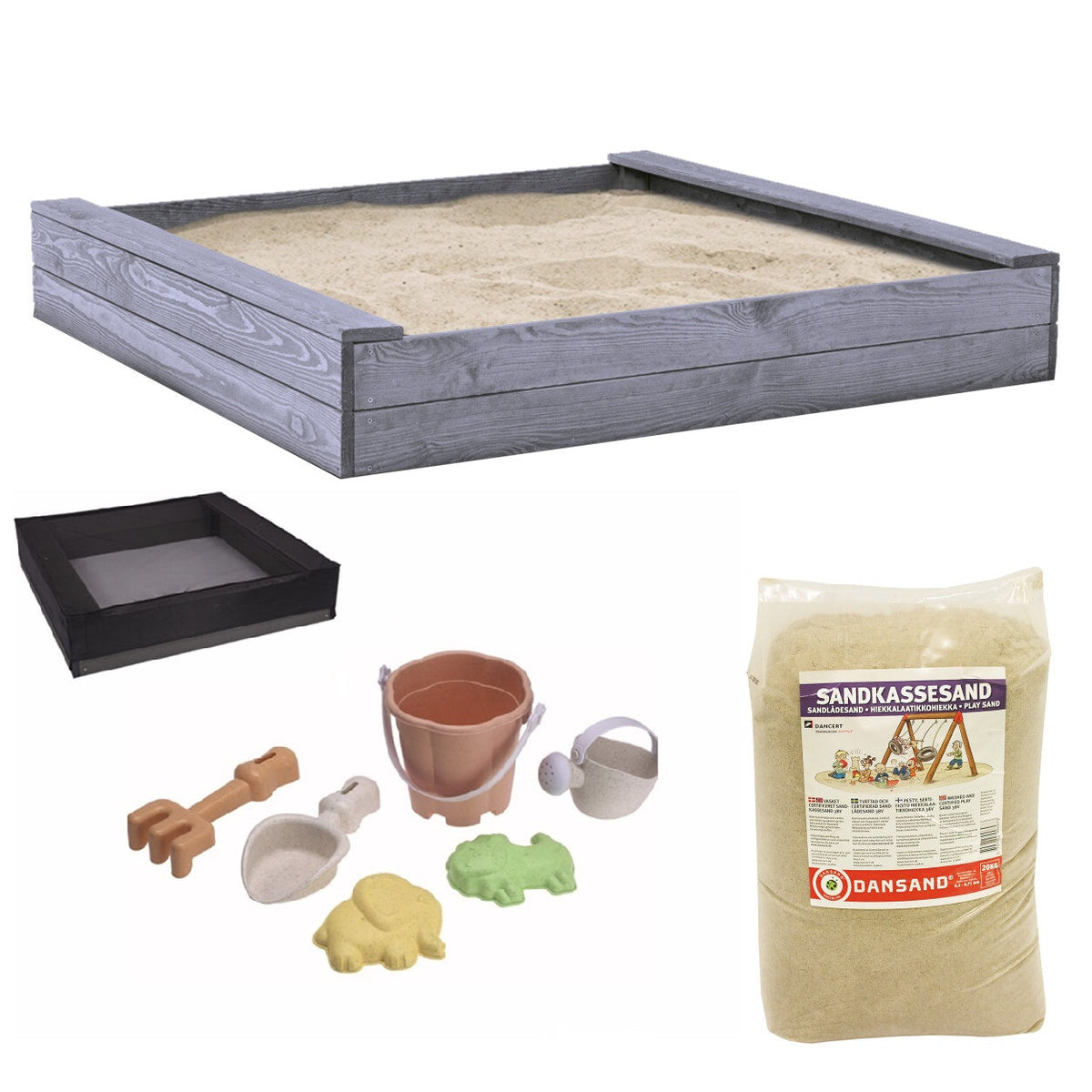 Se Nordic Play - Sandkasse Slim 120x120 cm Grå - Pakkeløsning inkl. Net, Sand 200kg, Legetøj ❤ Kæmpe udvalg i Nordic Play Active - Køb online på udsalg og tilbud lige nu ❤ Billig fragt og hurtig levering - Varenummer: Bolig&Haven-61179820015946 og barcode / Ean: 5705858080888 på lager - Udsalg på Spar helt op til 79% - Over 739 kendte brands på udsalg