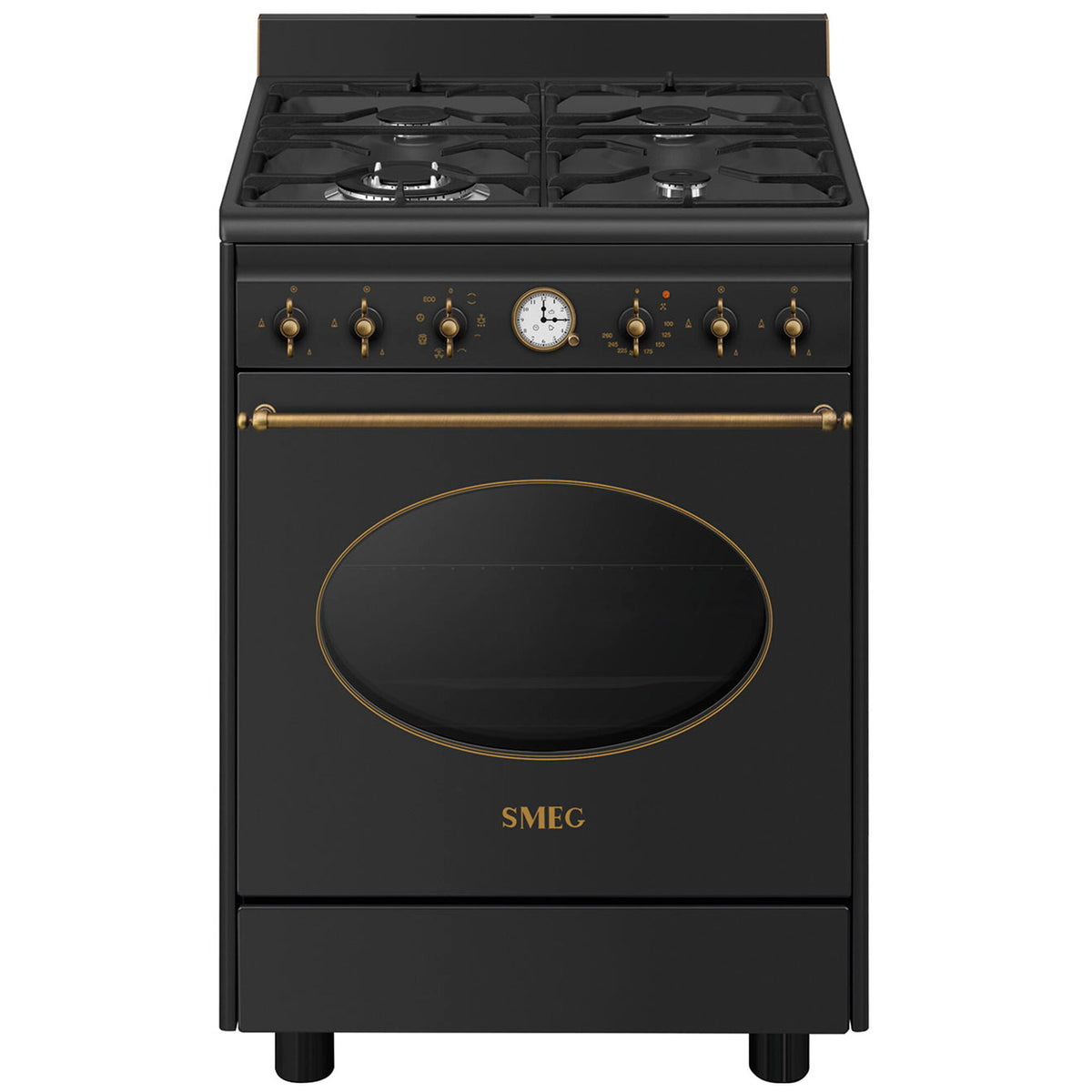 Smeg Colonial CO60GMAN2 gaskomfur på 60 cm i antracit