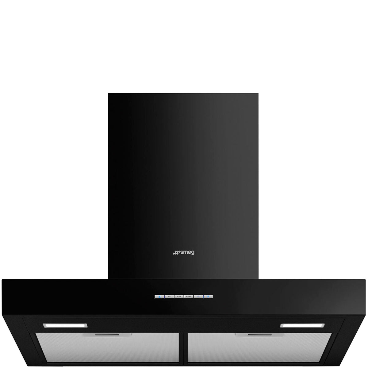 Sort væghængt Smeg KBT600BL emhætte på 60 cm i stilrent design