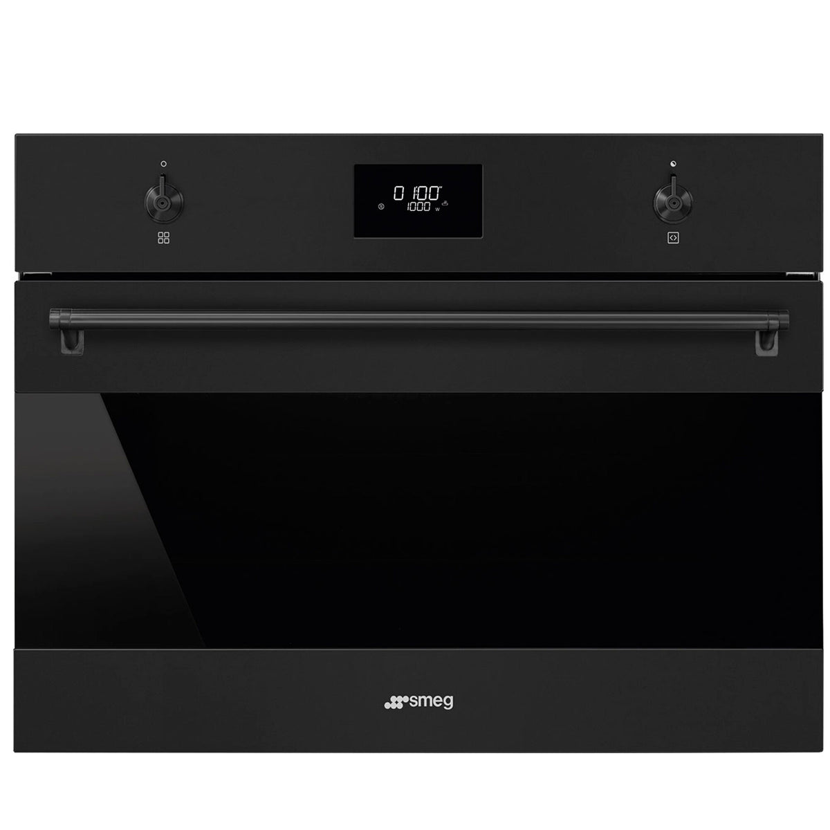 Smeg SO4301M1N Classic kombiovn med mikrobølgeovn, 45 cm, i mat sort