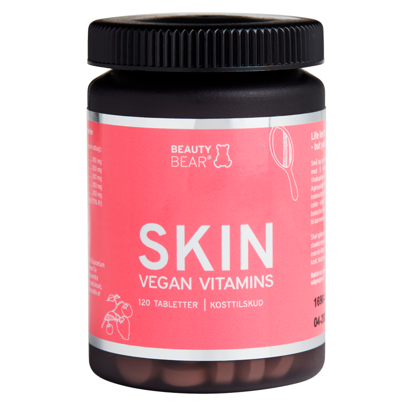 Beauty Bear SKIN Vitamins vegansk kosttilskud med urter og C-vitamin, 120 tabletter