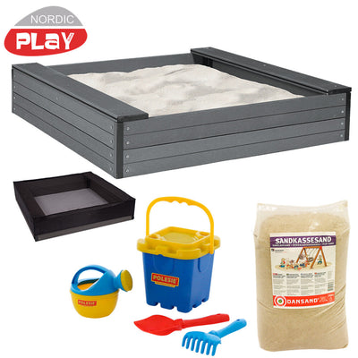 Se Nordic Play - Sandkasse WPC 120 x 120 cm med net, 240 kg sand og blåt strandsæt NORDIC PLAY ✔ Kæmpe udvalg i  Nordic Play Active - Køb online på udsalg og tilbud lige nu ✔ Hurtig levering: 1 - 2 Hverdage samt billig fragt - Varenummer: BGH-50309927043402 og barcode / Ean: 5705858702667 på lager - Udsalg på Best selling products Spar op til 55% - Over 1354 kendte brands på udsalg