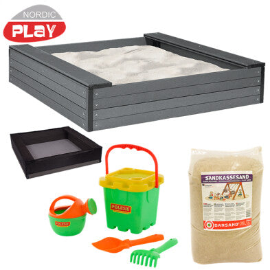 Se Nordic Play - Sandkasse WPC 120 x 120 cm med net, 240 kg sand og grønt strandsæt ✔ Kæmpe udvalg i  Nordic Play Active - Køb online på udsalg og tilbud lige nu ✔ Hurtig levering: 1 - 2 Hverdage samt billig fragt - Varenummer: BGH-50309927076170 og barcode / Ean: 5705858702674 på lager - Udsalg på Best selling products Spar op til 54% - Over 1354 kendte brands på udsalg