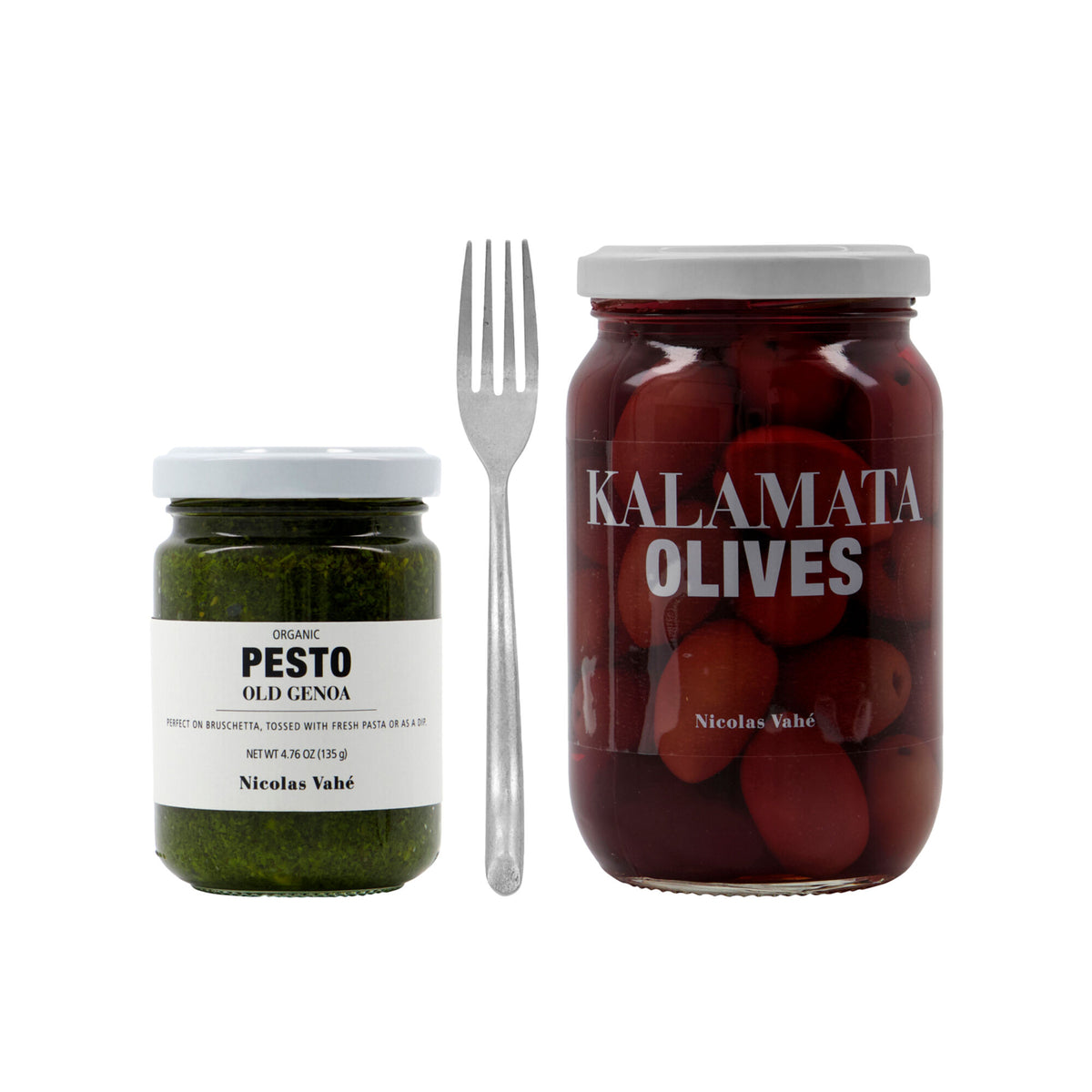 Nicolas Vahé gavepose The Perfect Couple med økologisk pesto og Kalamata-oliven
