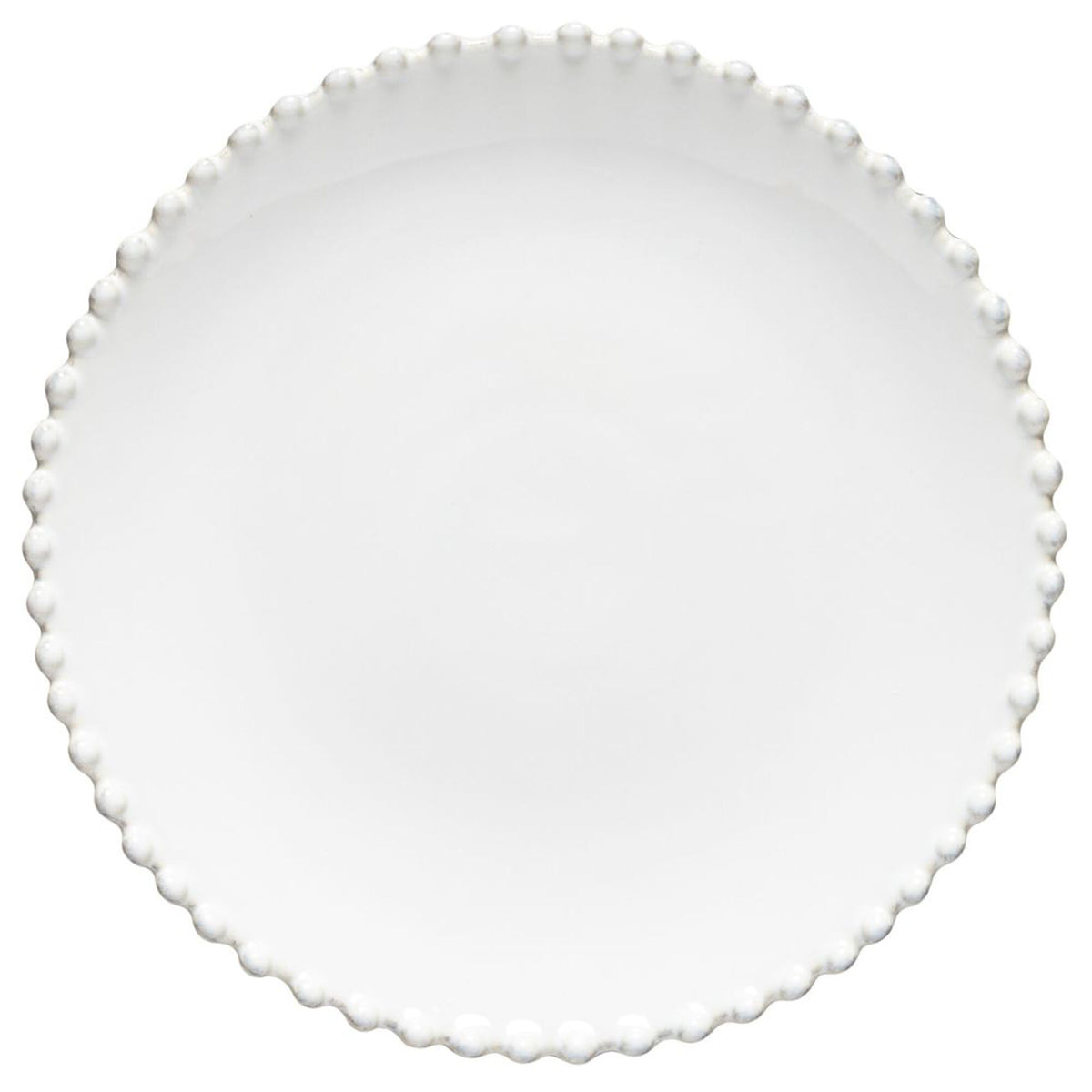 Hvid Costa Nova Pearl asiet på 22 cm i håndlavet stentøj