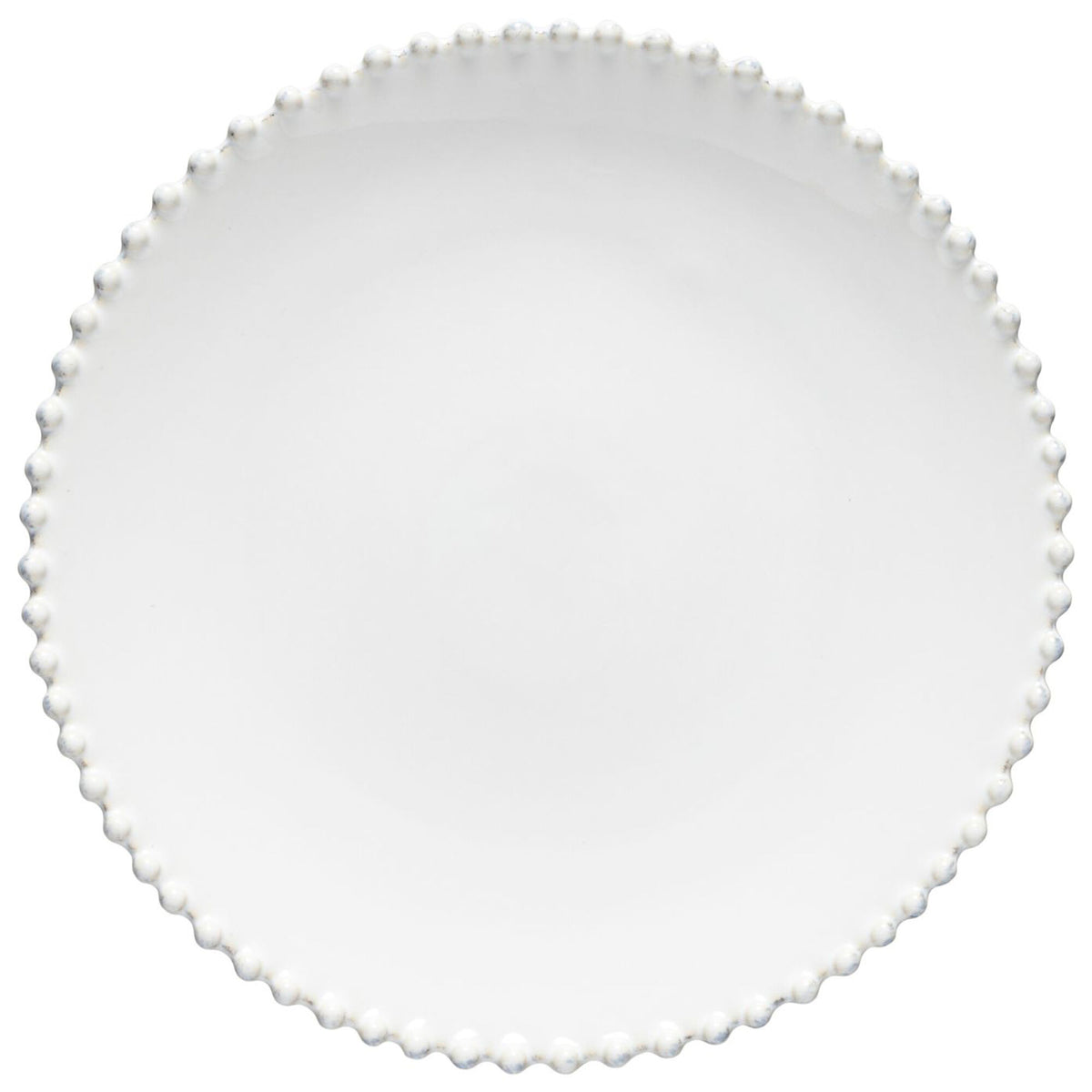 Hvid Costa Nova Pearl tallerken på 28 cm i stentøj med perlekant