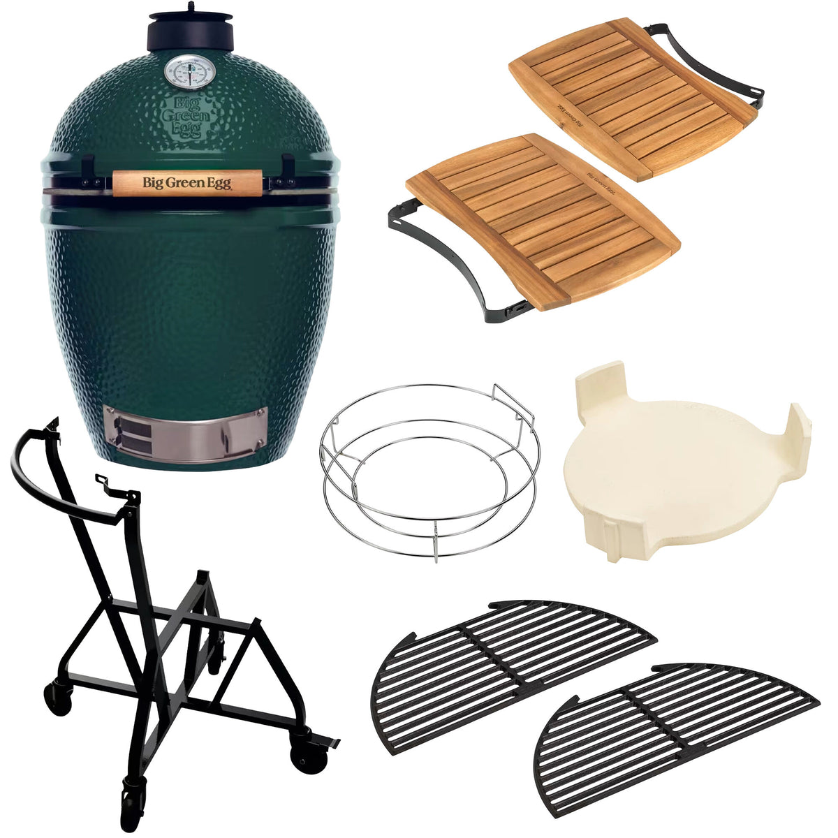 Big Green Egg Large kulgrill som masterset med sidebord til udendørs madlavning