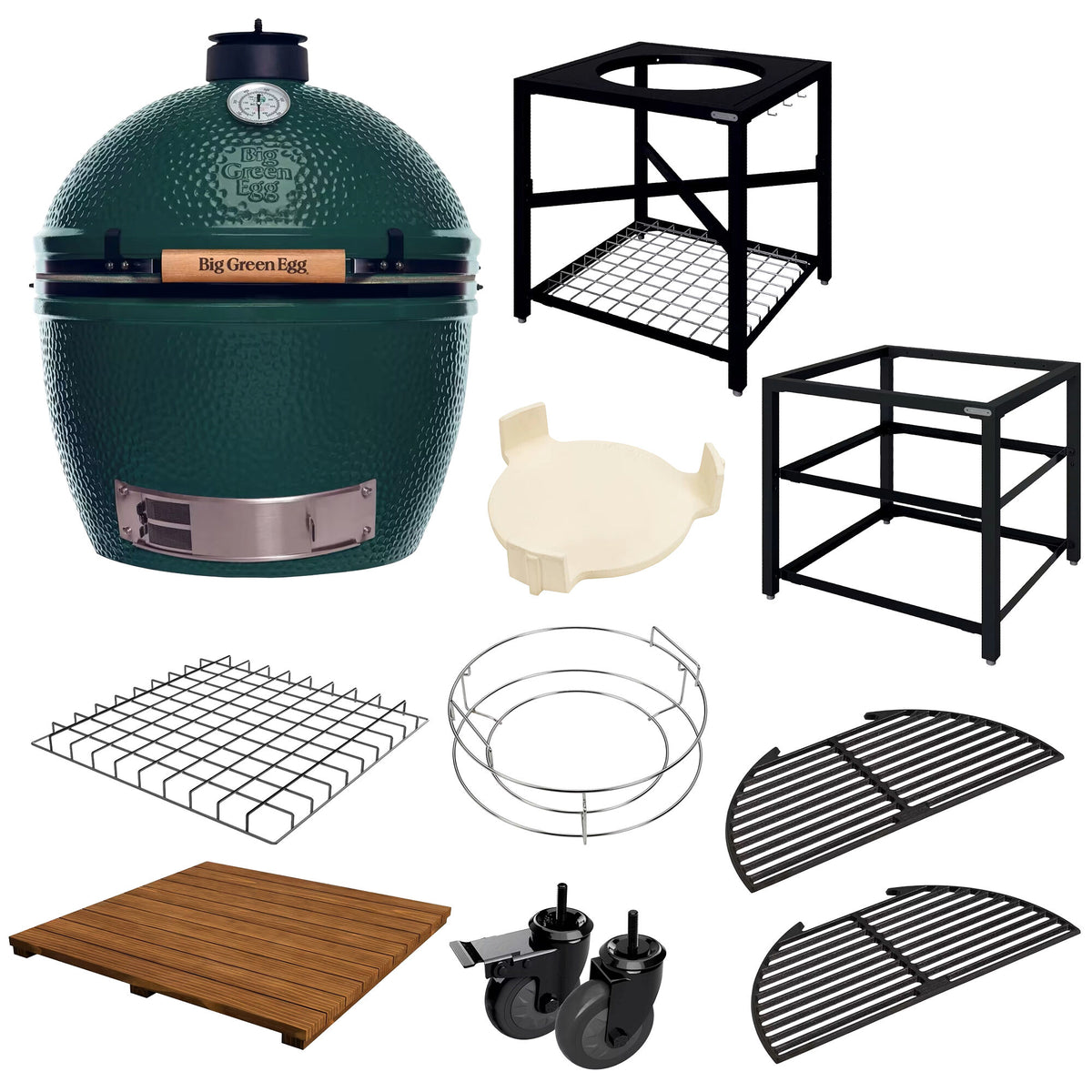 Big Green Egg kulgrill i størrelse XL som en del af et modulært udekøkken