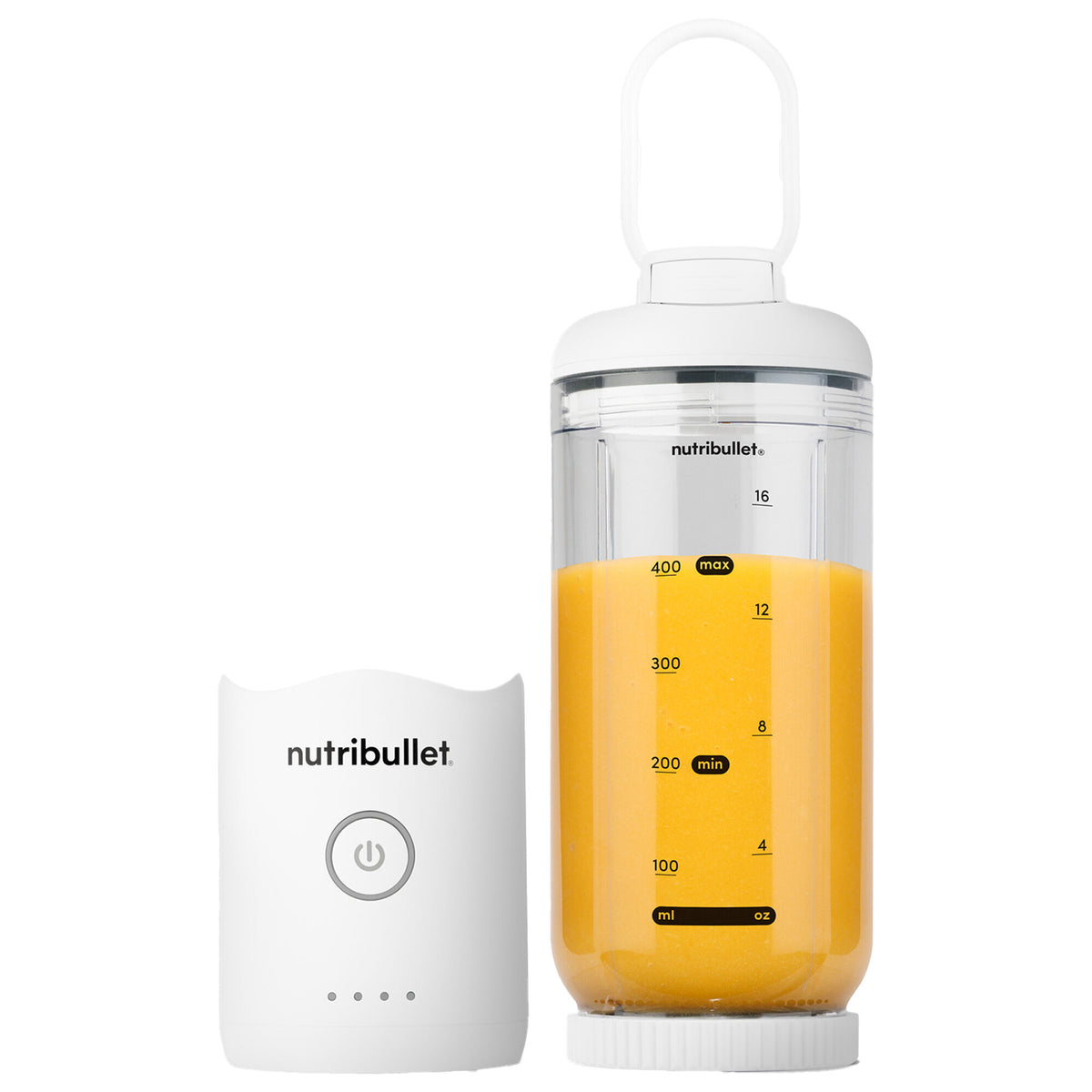 Hvid Nutribullet Flex bærbar blender på 590 ml med aftagelig motorbase