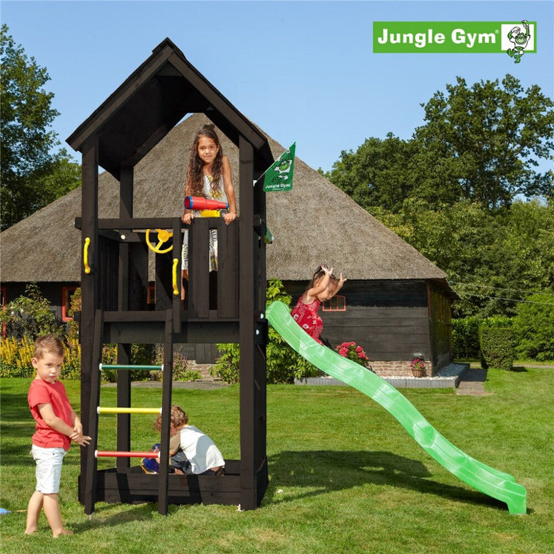Se Jungle Gym - Legetårn Jungle Gym Club, grundmalet sort, m/grøn rutschebane ✔ Kæmpe udvalg i  Jungle Gym - Køb online på udsalg og tilbud lige nu ✔ Hurtig levering: 1 - 2 Hverdage samt billig fragt - Varenummer: BGH-50309923438922 og barcode / Ean: 5705858713618 på lager - Udsalg på Best selling products Spar op til 67% - Over 1324 kendte brands på udsalg
