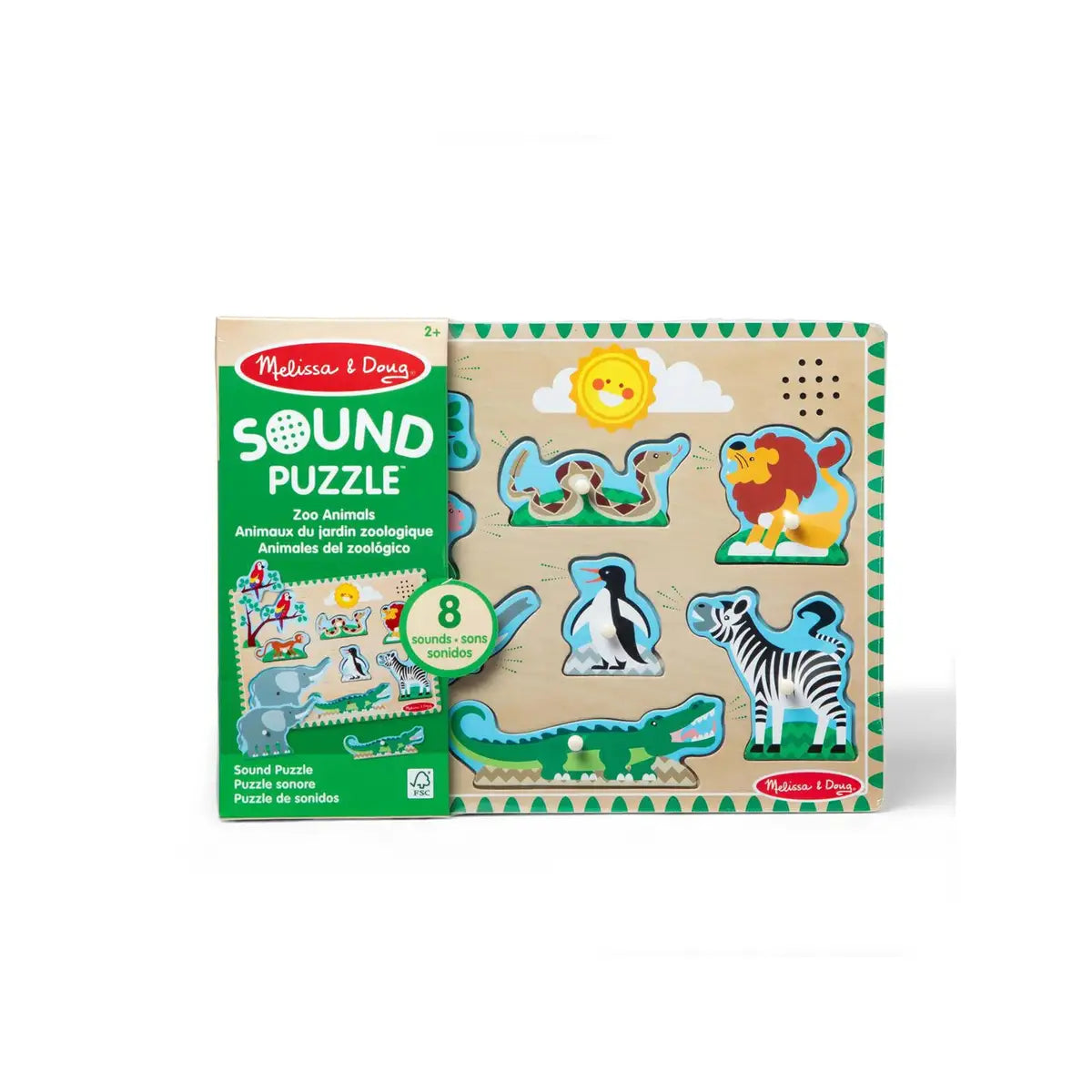 Melissa & Doug puslespil i træ med lyde fra dyr i zoo