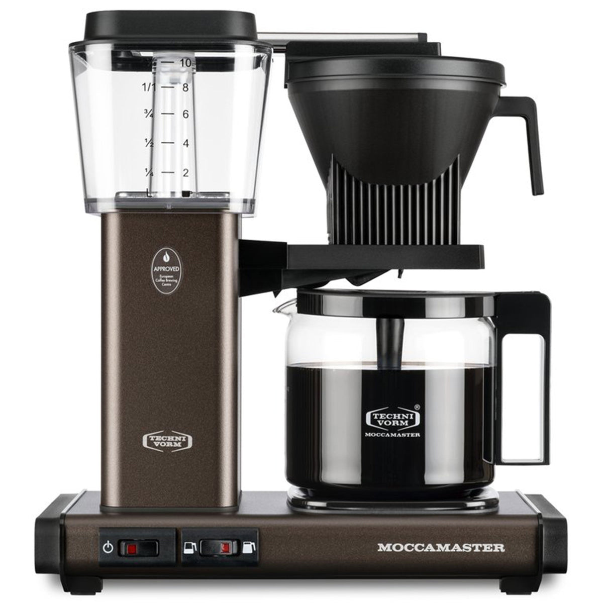 Brun Moccamaster Optio kaffemaskine til brygning af hel eller halv kande