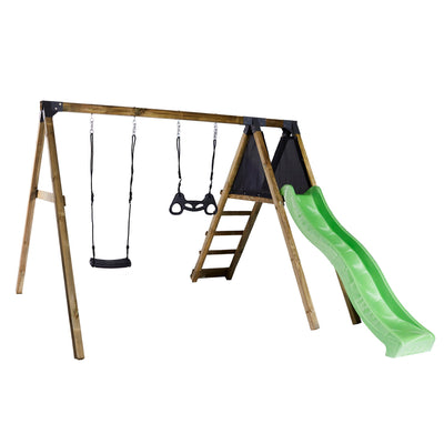 Se Nordic Play - Gyngestativ m.klatre modul, sort gynge, sort trapezgynge inkl. grøn rutsjebane ✔ Kæmpe udvalg i  Nordic Play - Køb online på udsalg og tilbud lige nu ✔ Hurtig levering: 1 - 2 Hverdage samt billig fragt - Varenummer: BGH-50511021670730 og barcode / Ean: 5705858729282 på lager - Udsalg på Best selling products Spar op til 62% - Over 1324 kendte brands på udsalg