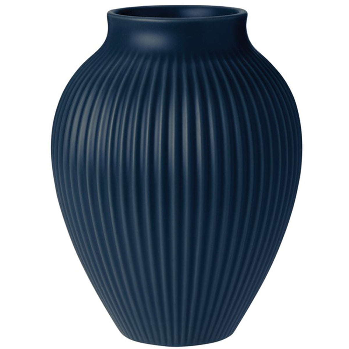 Knabstrup Ripple vase i mat dark blue, 20 cm høj