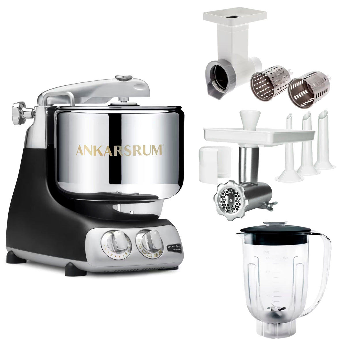 Sort Ankarsrum Assistent Original AKM 6230 køkkenmaskine med tilbehør