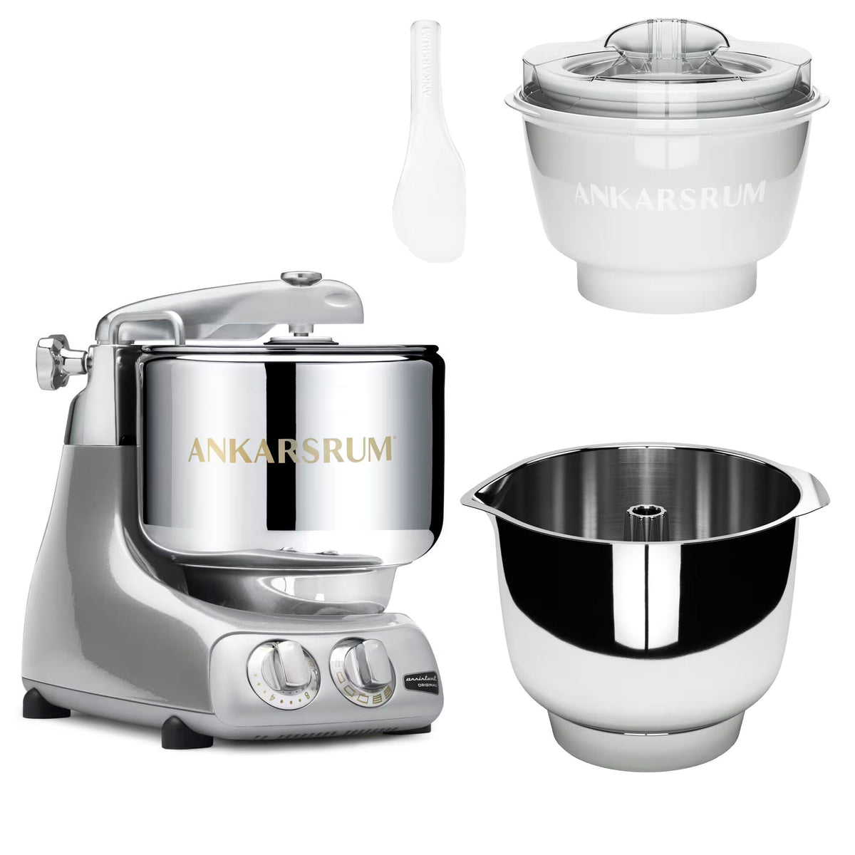 Ankarsrum Assistent Original AKM 6230 køkkenmaskine i jubilee silver