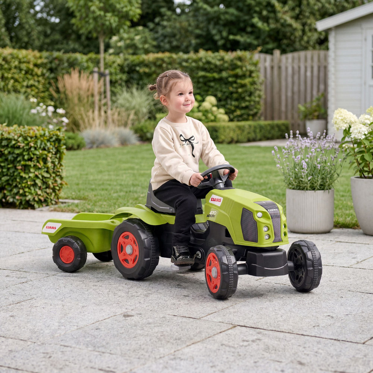 FALK Claas Arion 470 pedaltraktor med trailer til børn i alderen 2-6 år