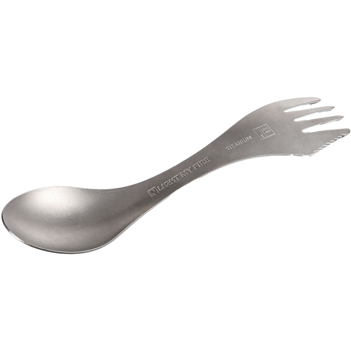 Light my fire Spork i titanium med ske, gaffel og kniv i ét redskab til friluftsliv