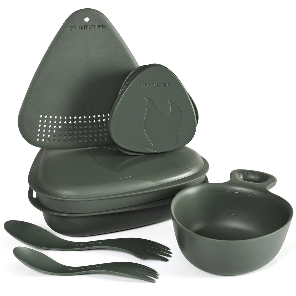 Light My Fire MealKit 2.0 madkasse og tursæt i farven sage green