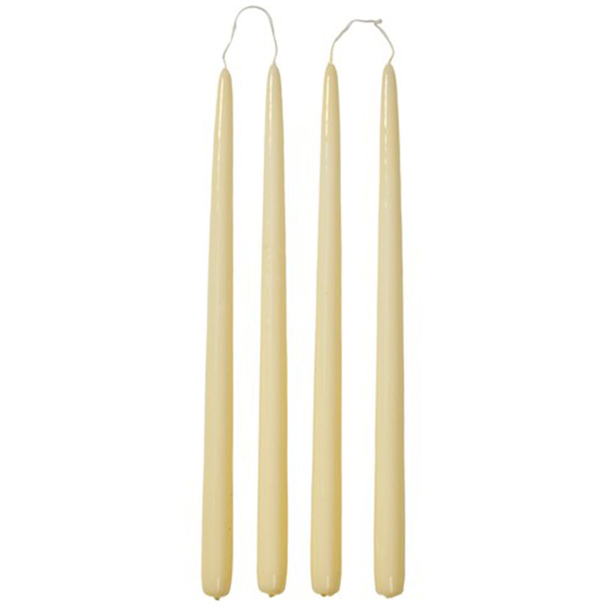 Fire høje, slanke lysegule kronelys fra Broste Smooth Glossy med blank overflade