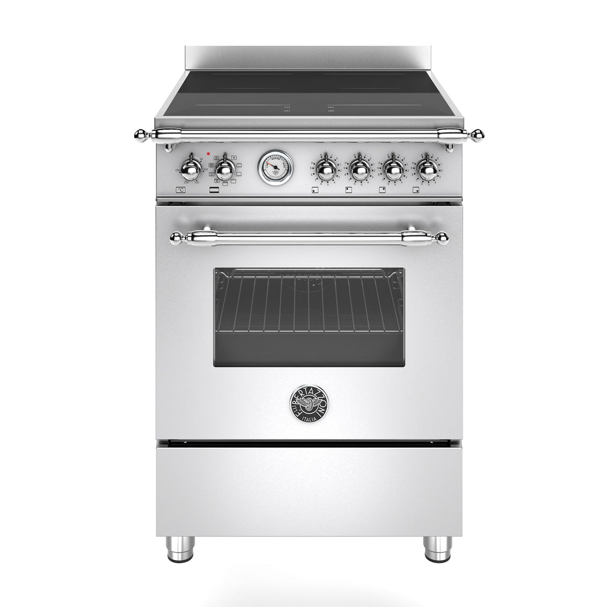 Bertazzoni Heritage induktionskomfur i rustfrit stål, 60 cm med 4 zoner
