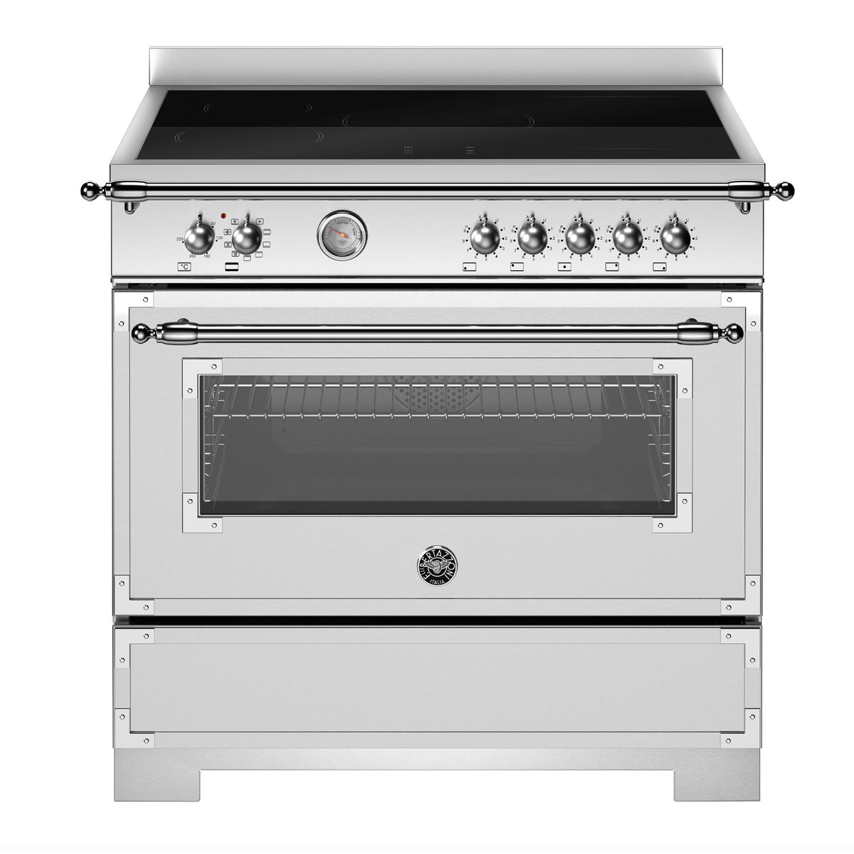Bertazzoni Heritage induktionskomfur på 90 cm i rustfrit stål