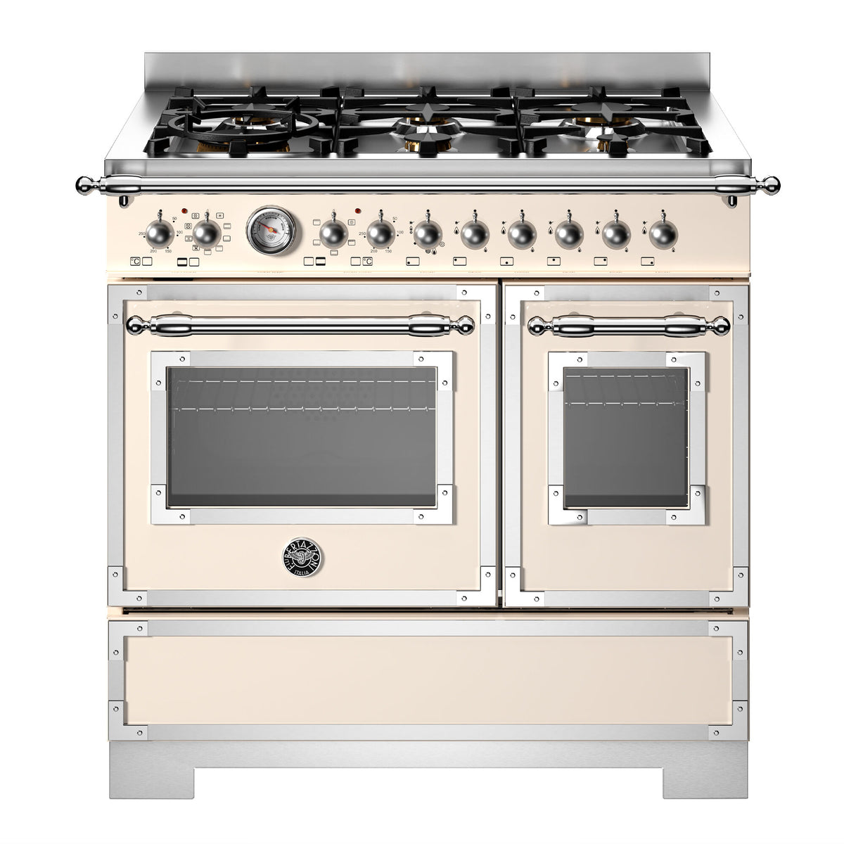 Bertazzoni Heritage gaskomfur 90 cm i elfenbenshvid med seks brændere