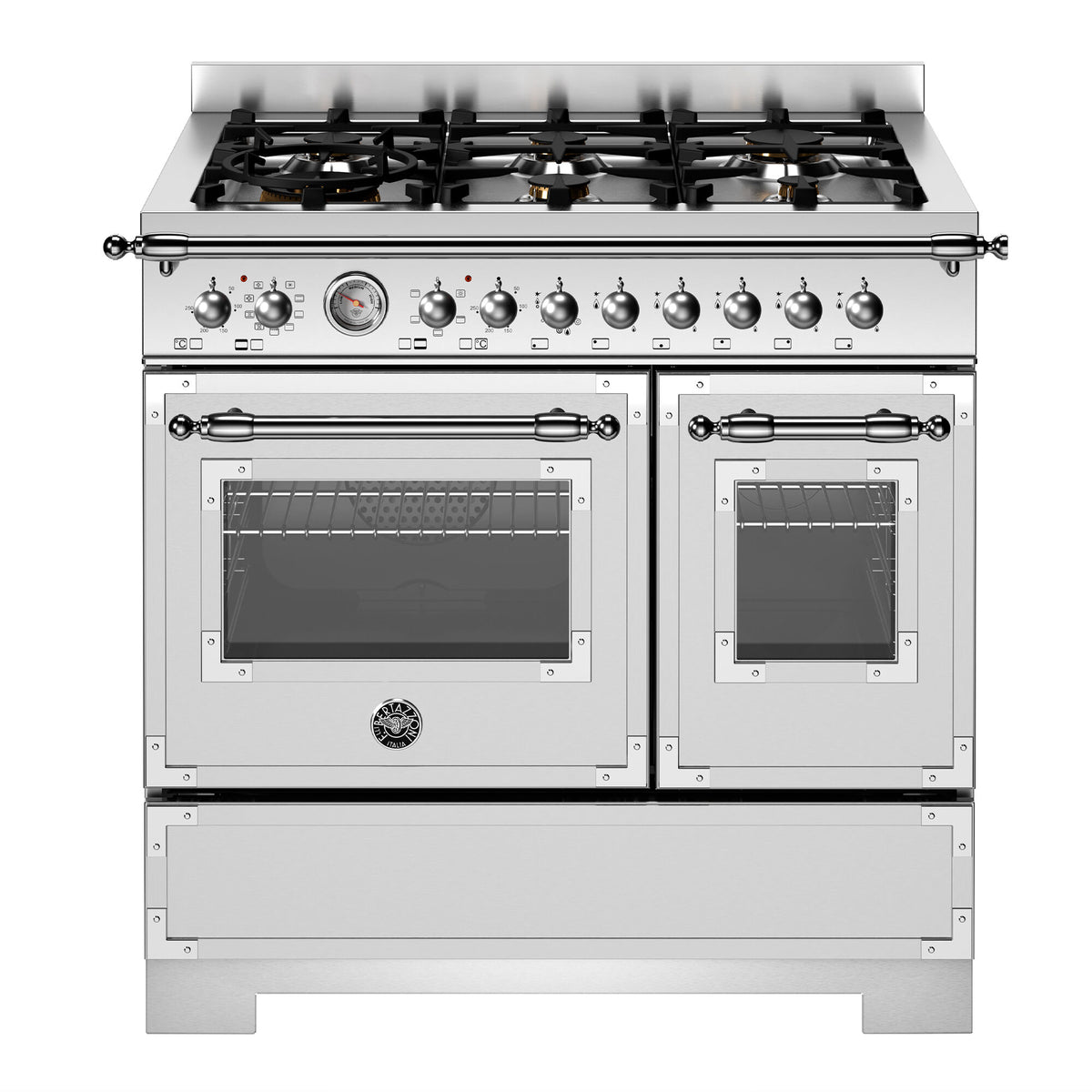 Bertazzoni Heritage HER96L2EXT2 gaskomfur på 90 cm i rustfrit stål med seks brændere