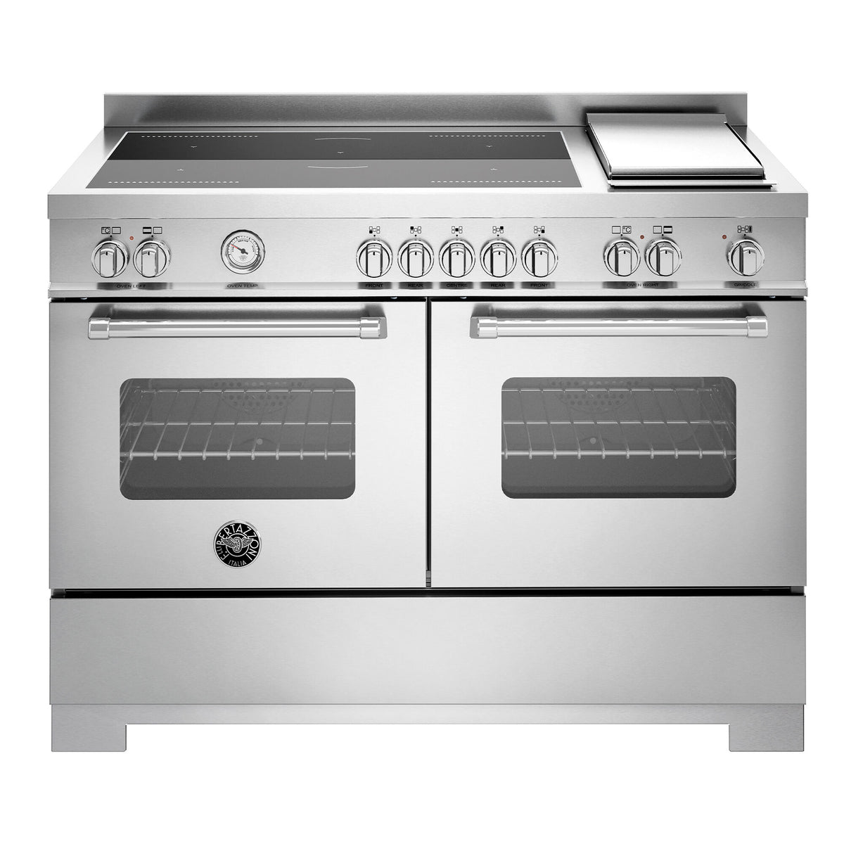 Bertazzoni Master MAS125I2EXT2 induktionskomfur i rustfrit stål, 120 cm bredt, med to ovne