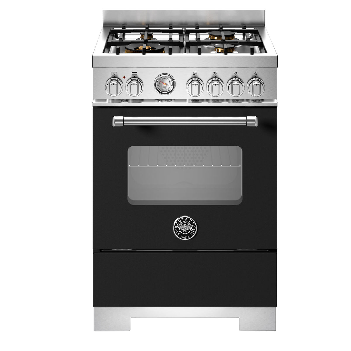 Bertazzoni Master MAS64L1ENET2 gaskomfur 60 cm i mat sort med fire brændere