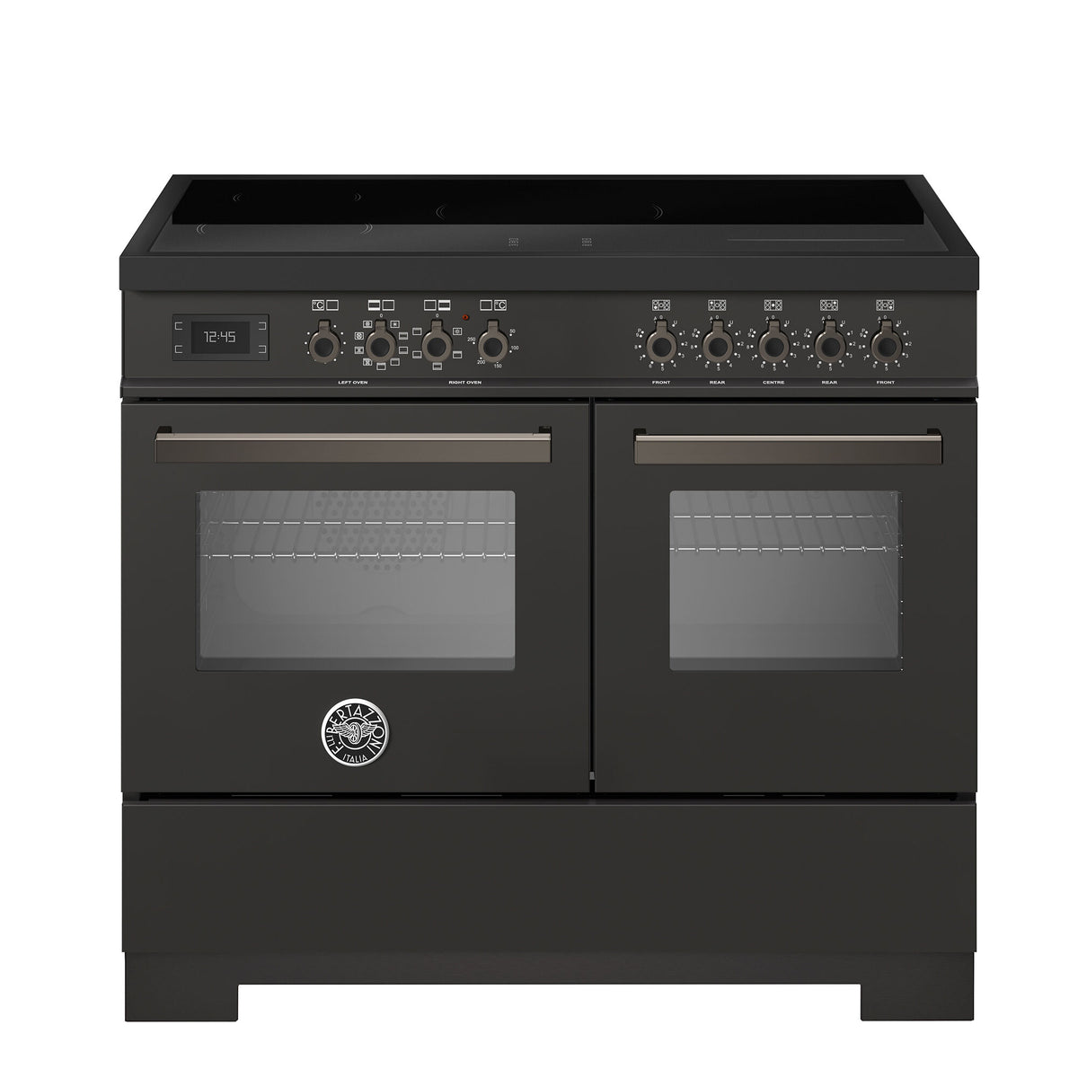 Bertazzoni Professional induktionskomfur på 100 cm i carbonio med fem zoner og to ovne