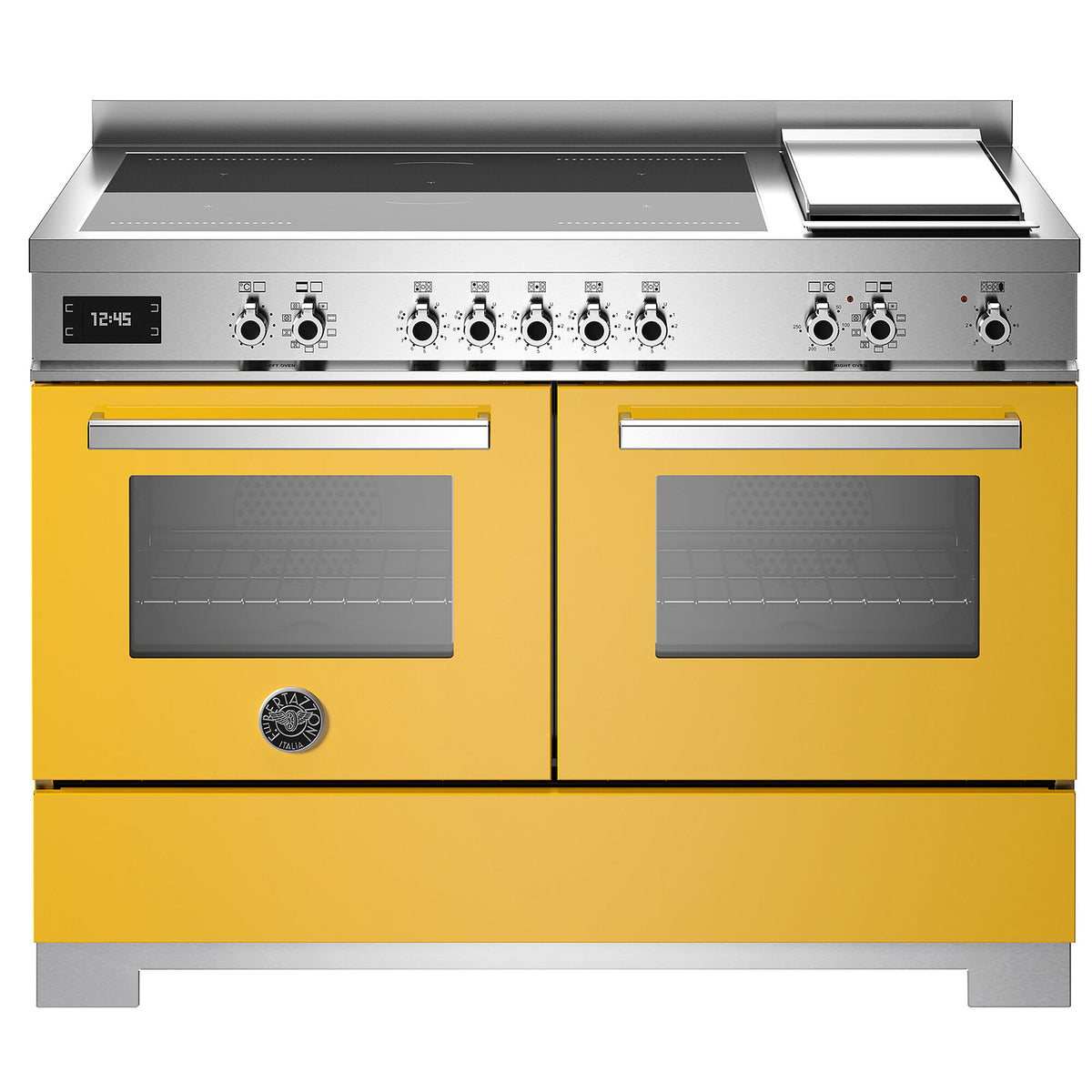 Gult Bertazzoni Professional induktionskomfur 120 cm med 5 zoner og 2 ovne
